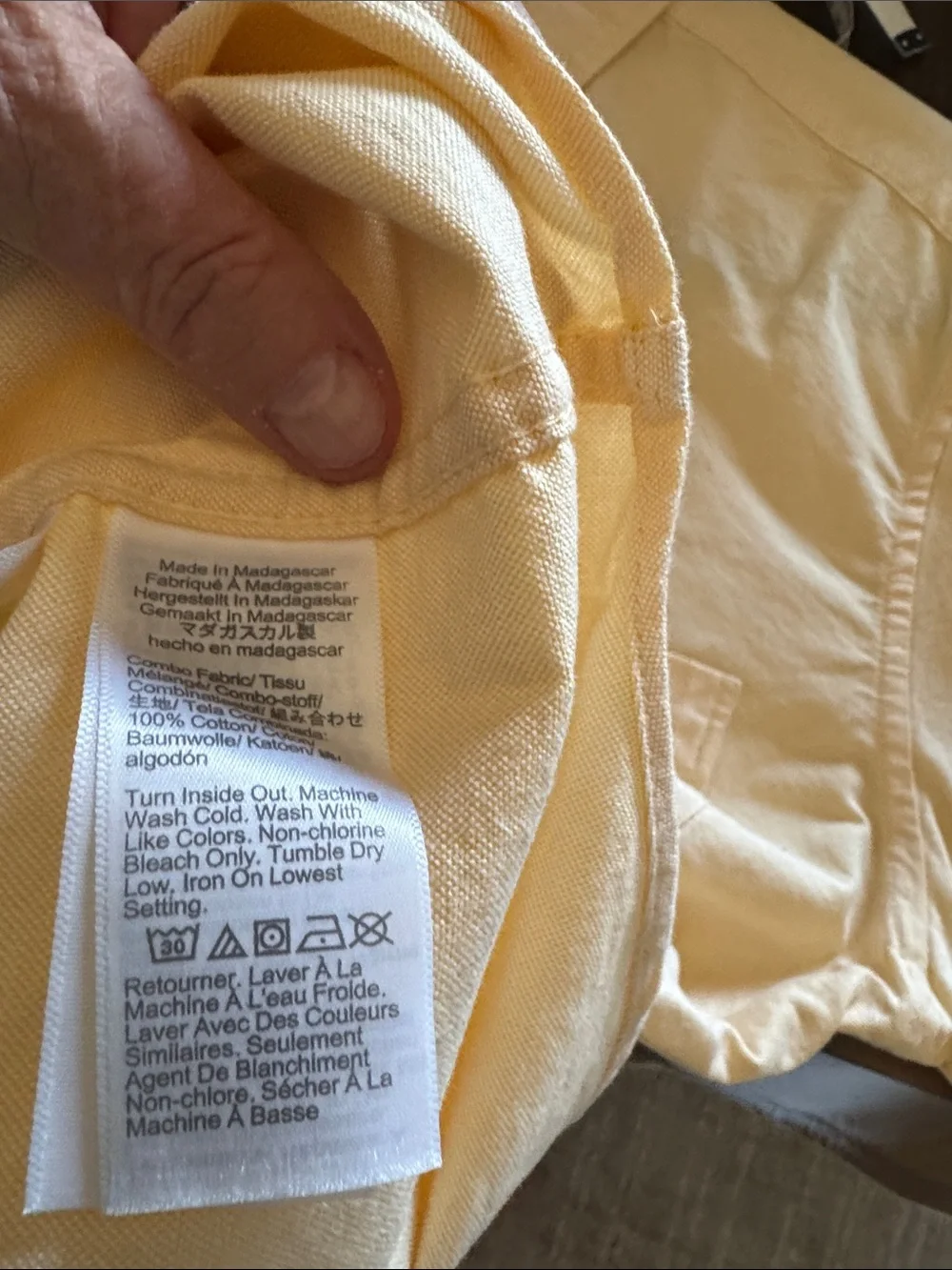 J. Crew yellow oxford button down